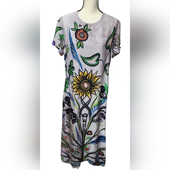 La DoubleJ Tree Of Life Swing Dress Pebbled Sable Runway Vouge Women’s Size XL - Picture 7 of 15